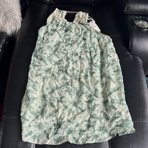 Zara NWT Green Patterned Sleeveless Dress